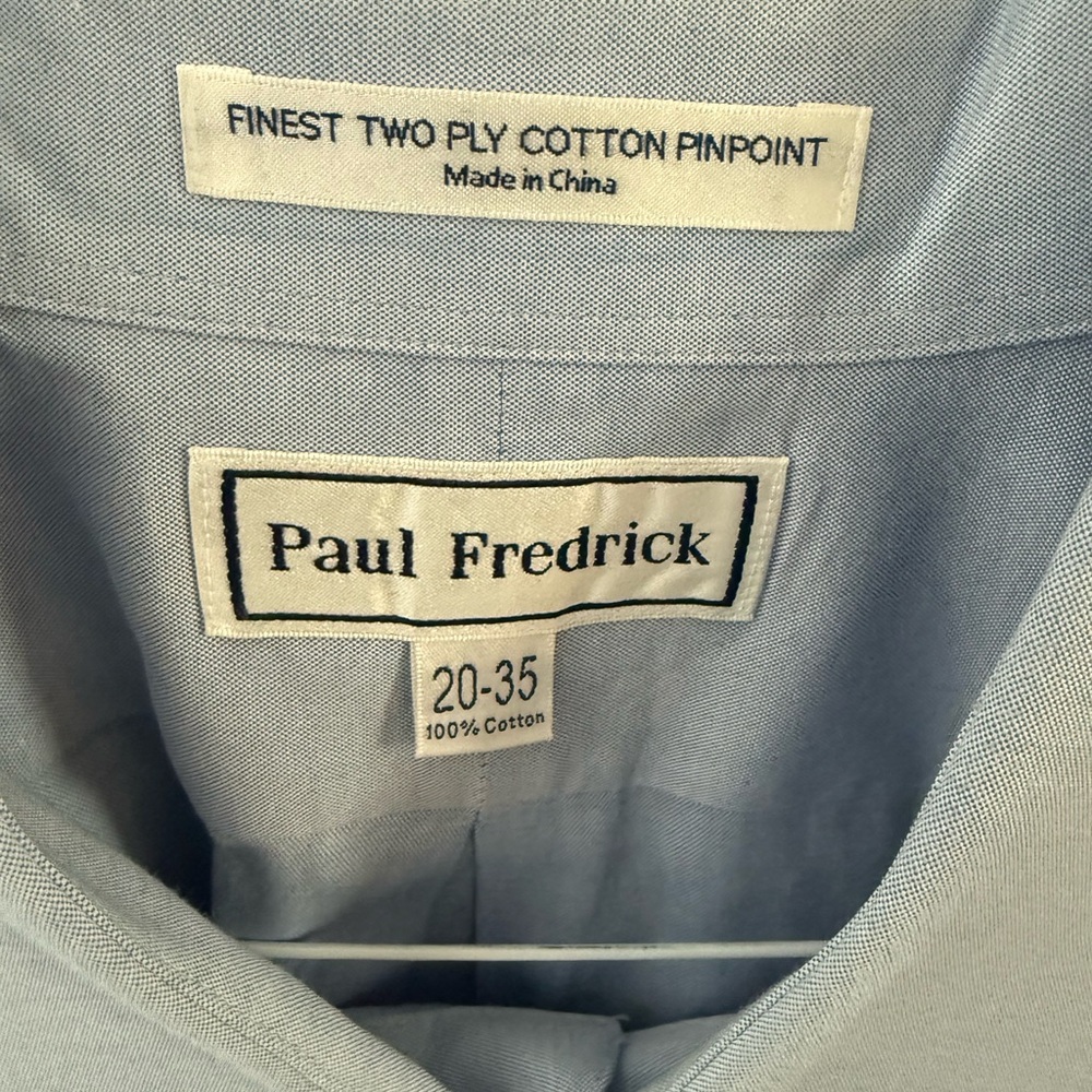 Paul Fredrick Men's Light Blue Oxford Dress Shirt 20x35 2 of them! - Picture 4 of 5